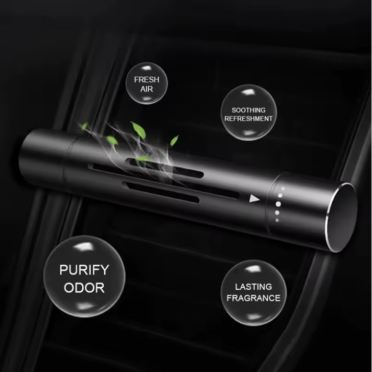 Aluminium Auto-Lufterfrischer für Lüftungsschlitze – inkl. 5 Duft-Sticks